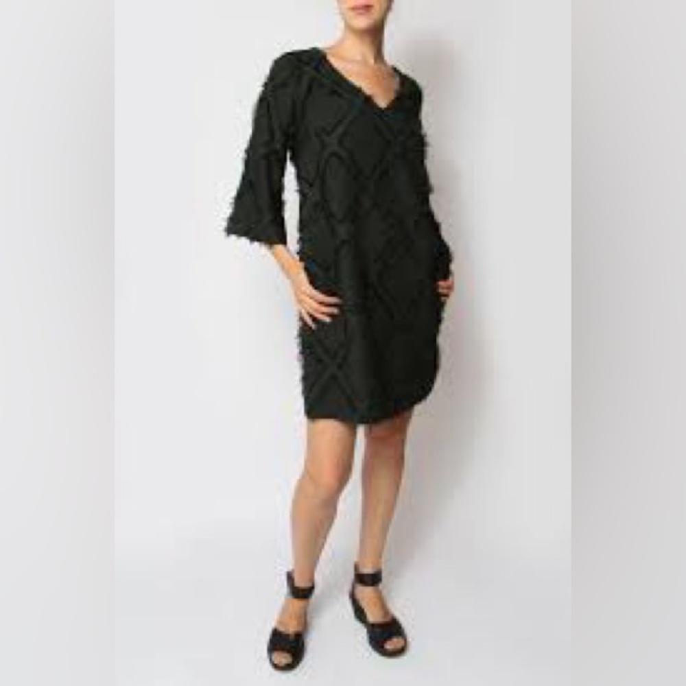 Ottod’ame Edie Sedgwick Green Fringed Shift Dress